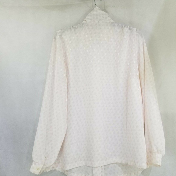 Women Blouse Tie Neck Button Long Puff Sleeve Vintage Ms Russ No Size Tag Union - Picture 7 of 12